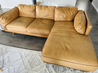West Elm Zander Sofa - Tan Leather
