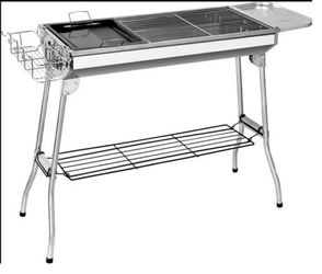 41" x 13" Stainless Steel Folding Portable Charcoal Barbecue BBQ Grill