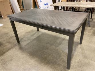 Grey Rectangular Dining Table with Marquetry Top