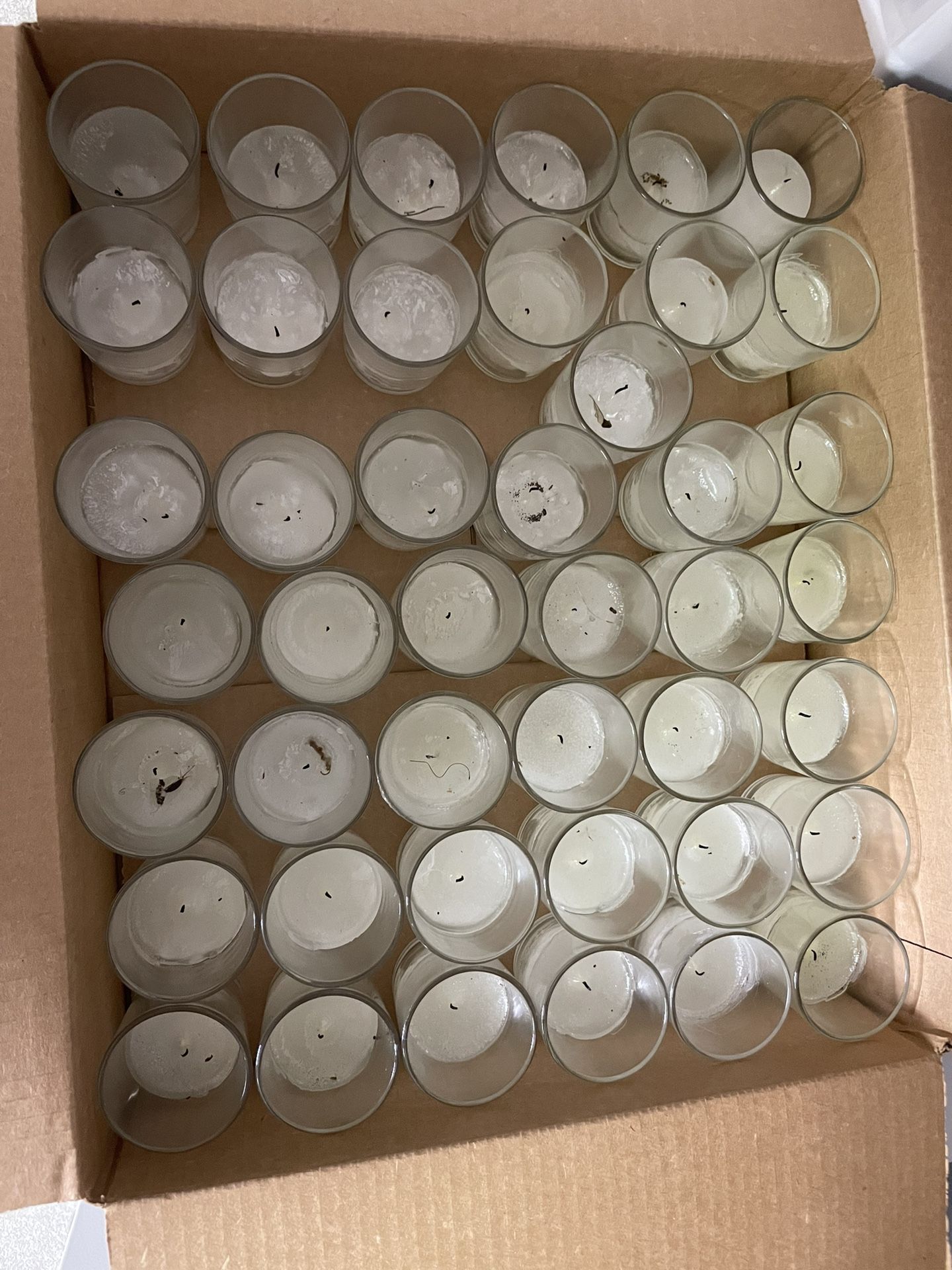 43 clear Glass Votive Candles