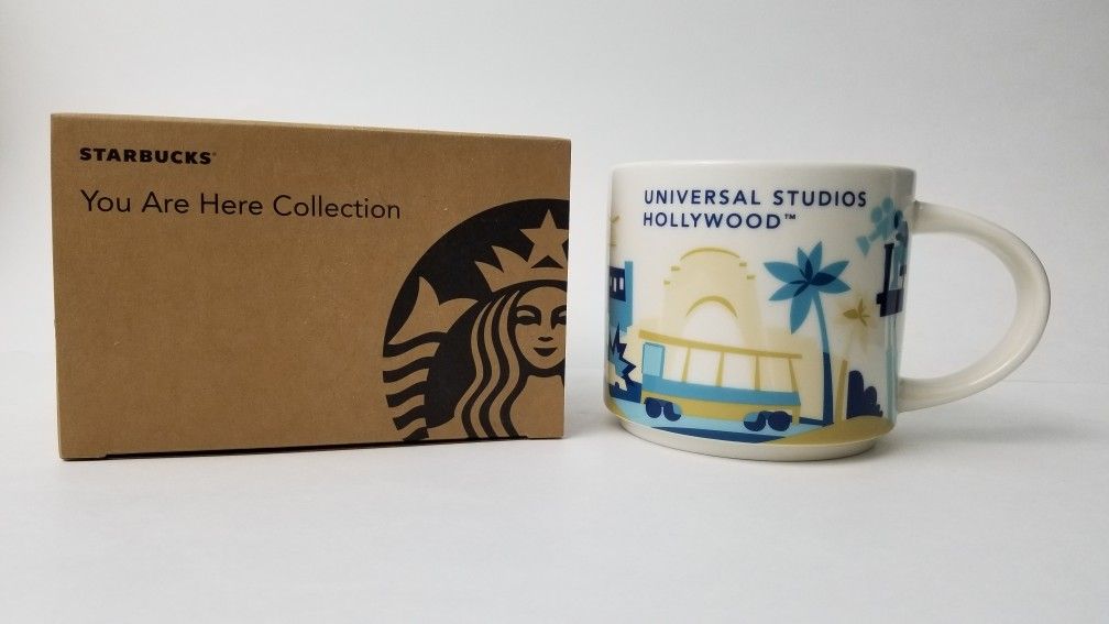 Universal Studios Hollywood Starbucks Coffee Mug (YAH) You Are Here Coffee Mug Cup. New In Box.