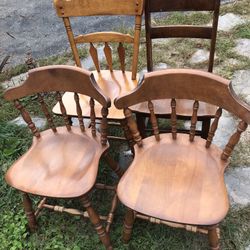 Set Of 4 Wooden Chairs