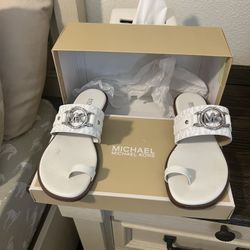 Flat Thong White Michael Kors