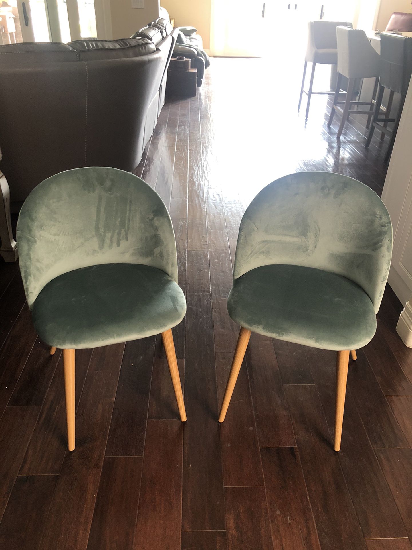 Seafoam Green Upholstered Side Chairs