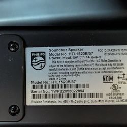 Philip Sound Bar With Wireless Subwoofer 