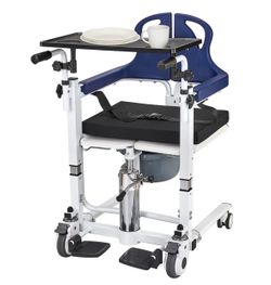 350 lb Hydraulic Patient Lift Transfer Chair with Commode Seat