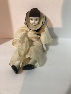 Antique porcelain french mime doll