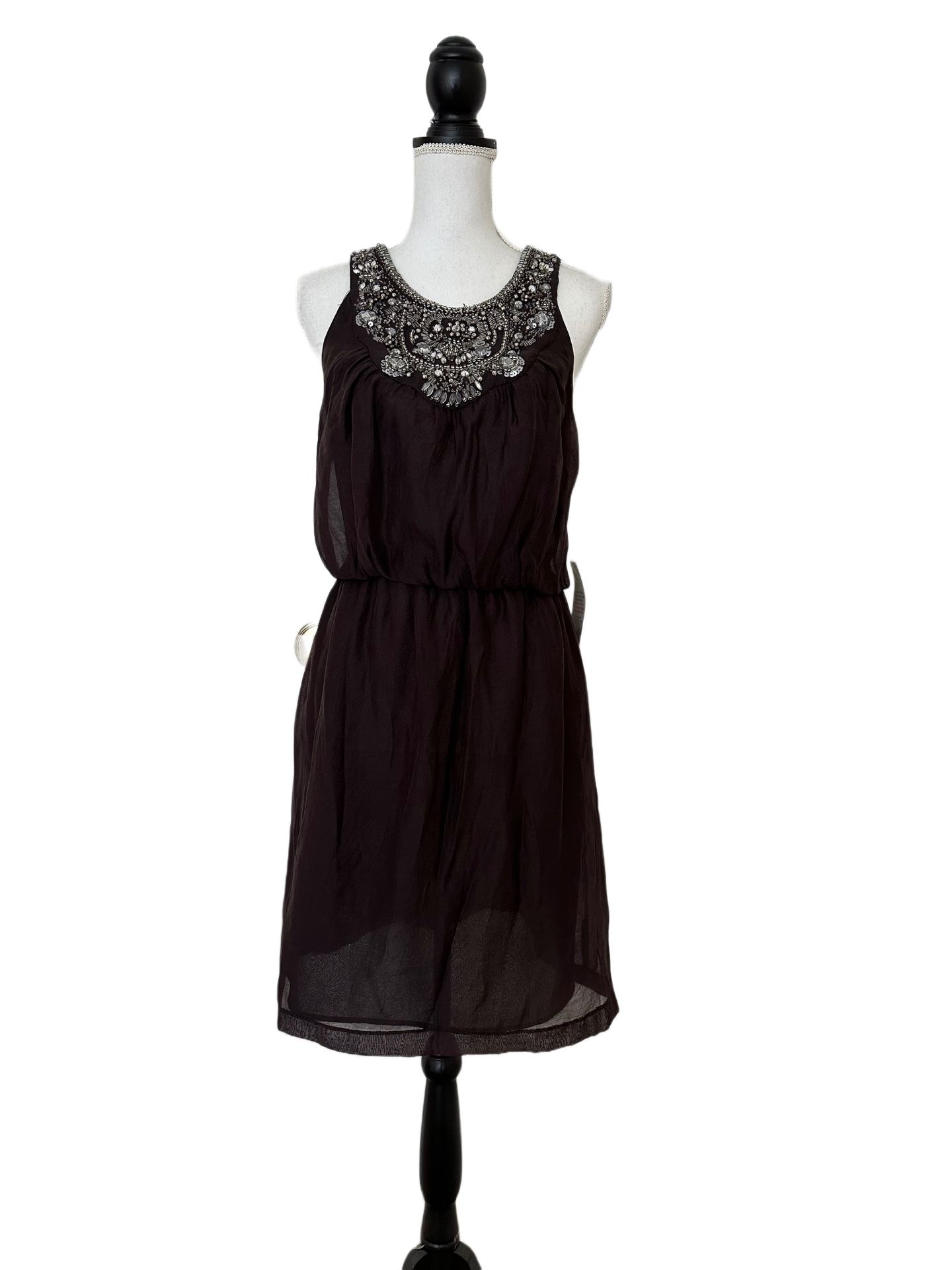 NWT Suzi Chin For Maggy Boutique Chocolate Color Dress, Sz 6