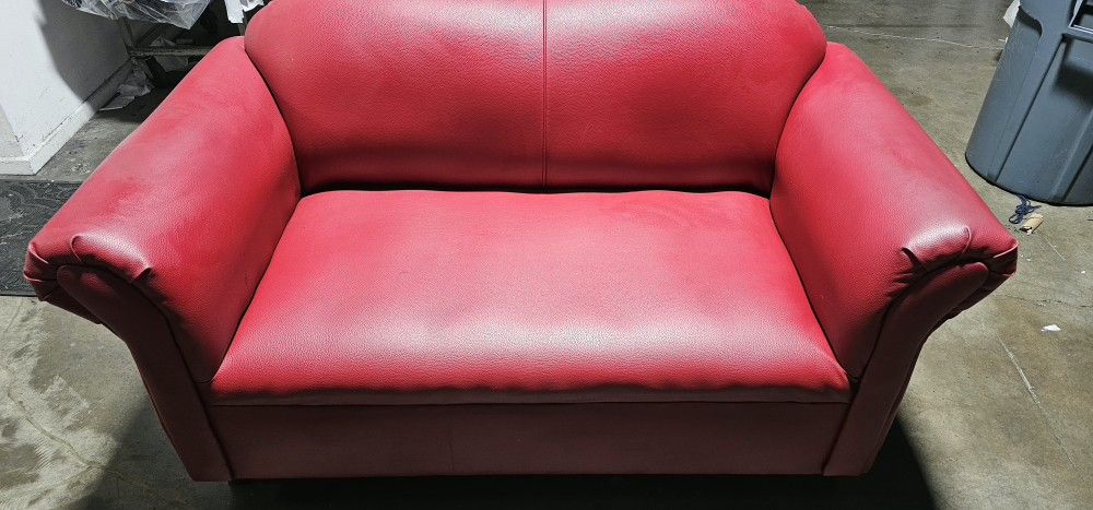 Red Loveseat Couch Sofa