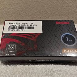 NEW & SEALED KingSpec 1TB M.2 SATA SSD - 2242 NGFF Internal Solid State Drive