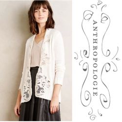 Anthropologie Sleeping On Snow Caserta Cardigan Cream & Lace Sz Small 