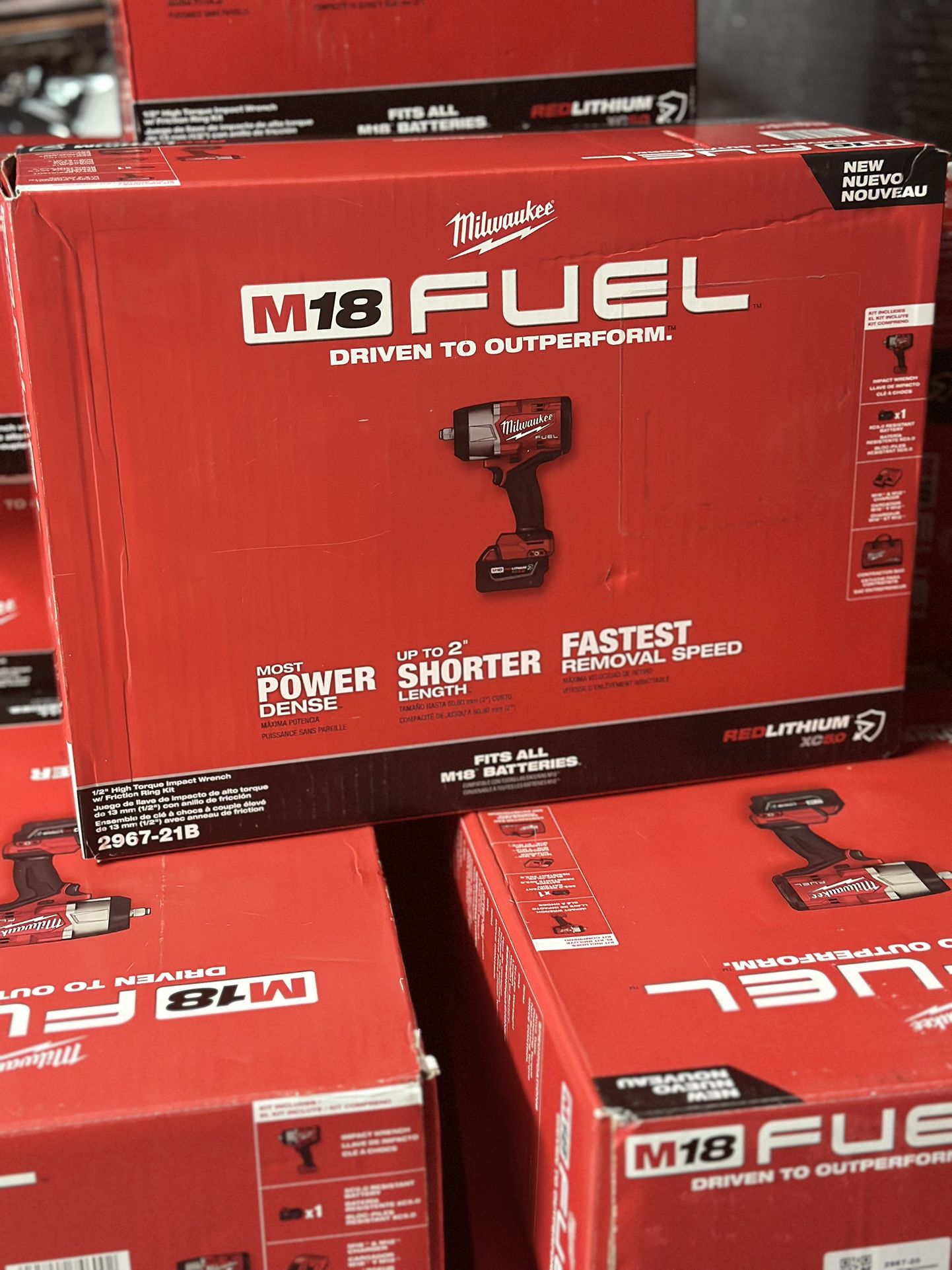 ♨️New Milwaukee (2967-21b) M18 FUEL 18V Lithium-Ion Brushless Cordless 1/2 in. Impact Wrench w/Friction Ring Kit w/One 5.0 Ah Battery and Bag Firm Pri