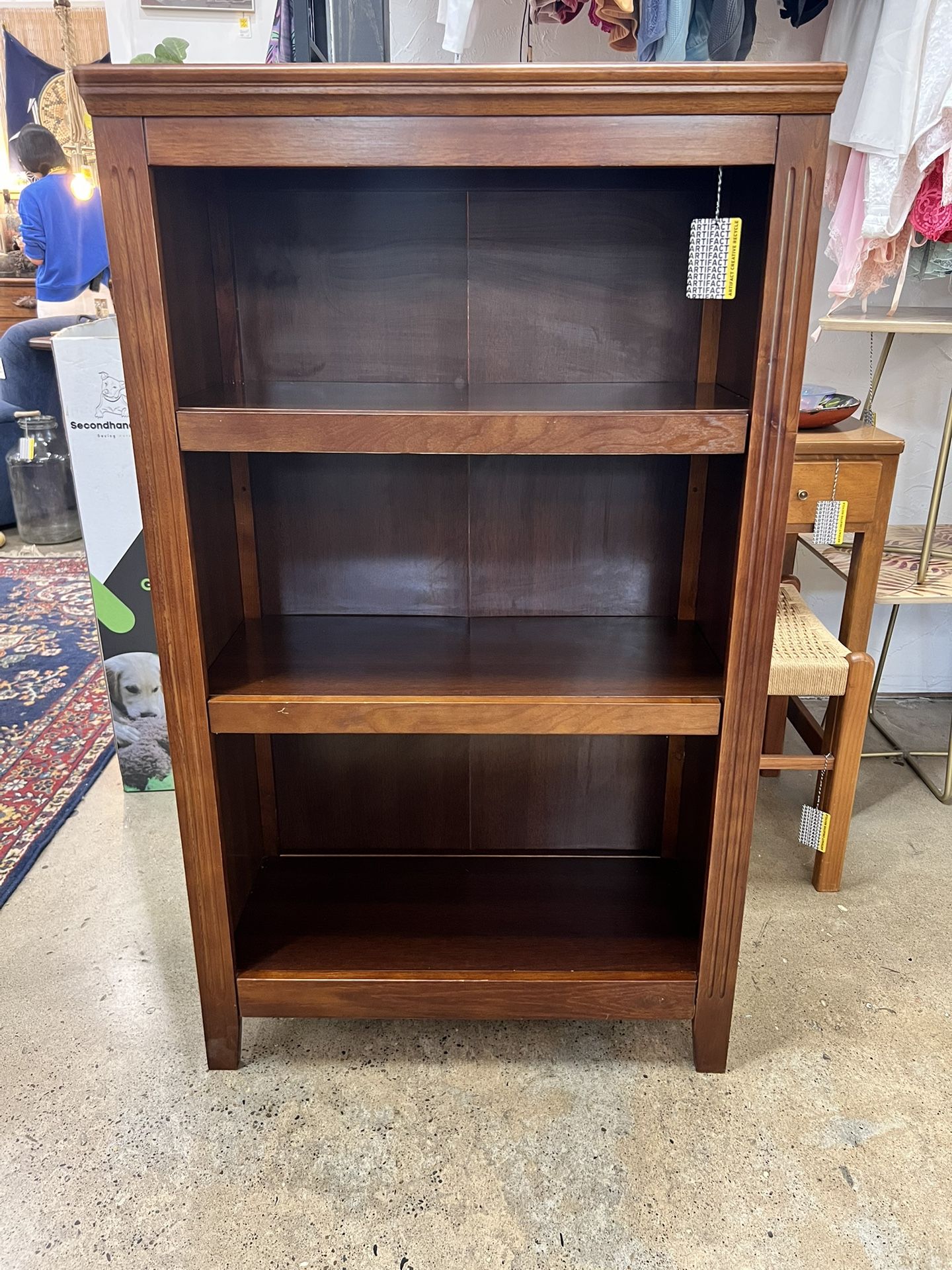 Brown Wood 3 Shelf Bookcase SKU#9SS3BU