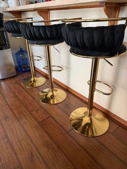 Velvet  swivel  adjustable high counter kitchen stool