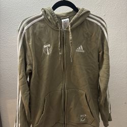 Green Adidas Portland Timbers Zip-Up Hoodie
