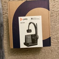 Plantronics - Savi 8210 Office Wireless DECT Headset (Poly) - Single Ear (Mono) - Compatible to Connect to PC/Mac or to Cell Phone via Bluetooth - Wor