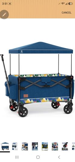 Bran new!!
EVER ADVANCED Foldable into Bag Travel Wagon Stroller for 2 Kids & Cargo, Collapsible Toddler Wagon
