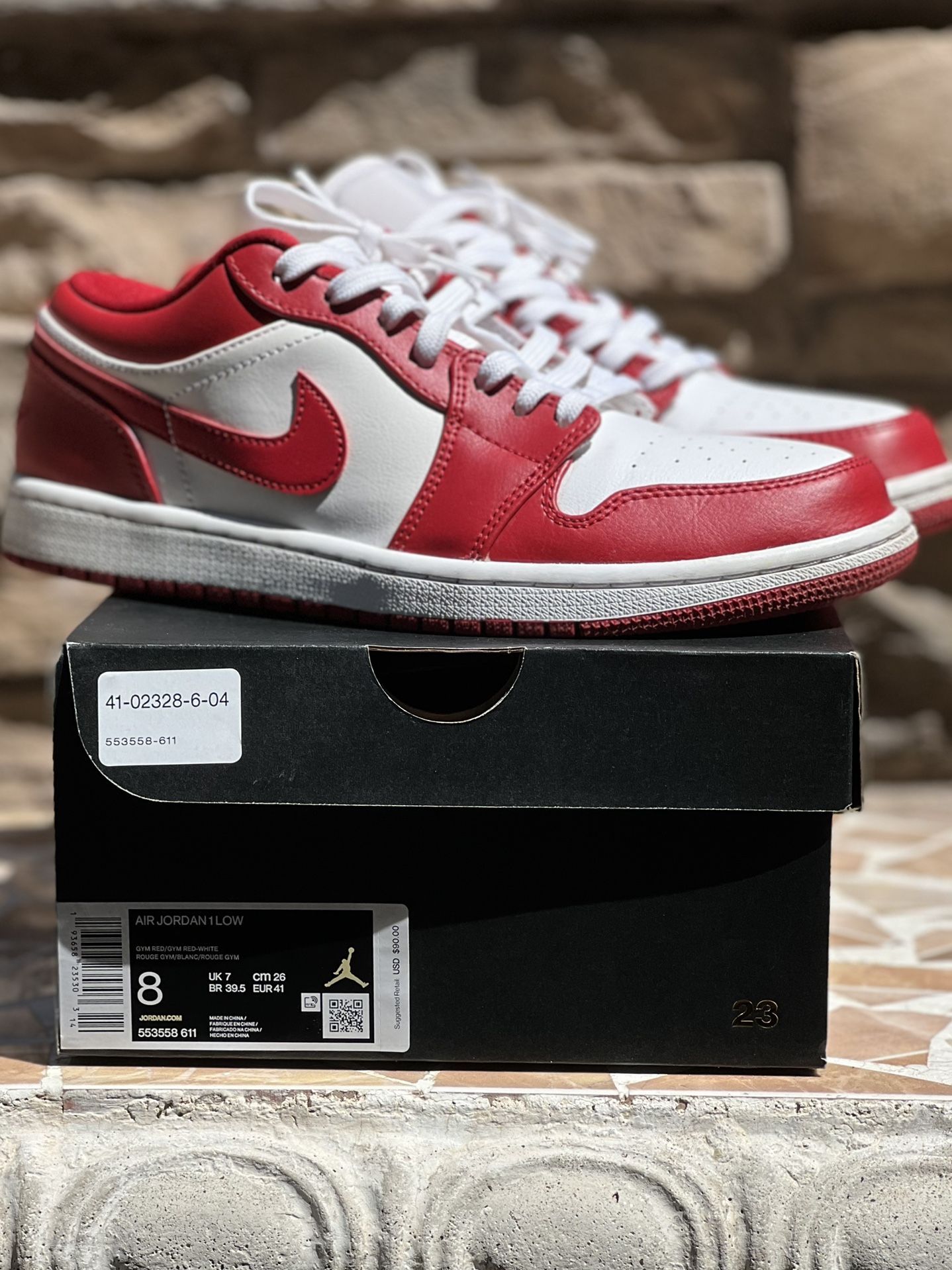 Nike Jordan 1 Low Gym Red Univeristy Red Size 8 Men (Womens 9.5) display picture 2