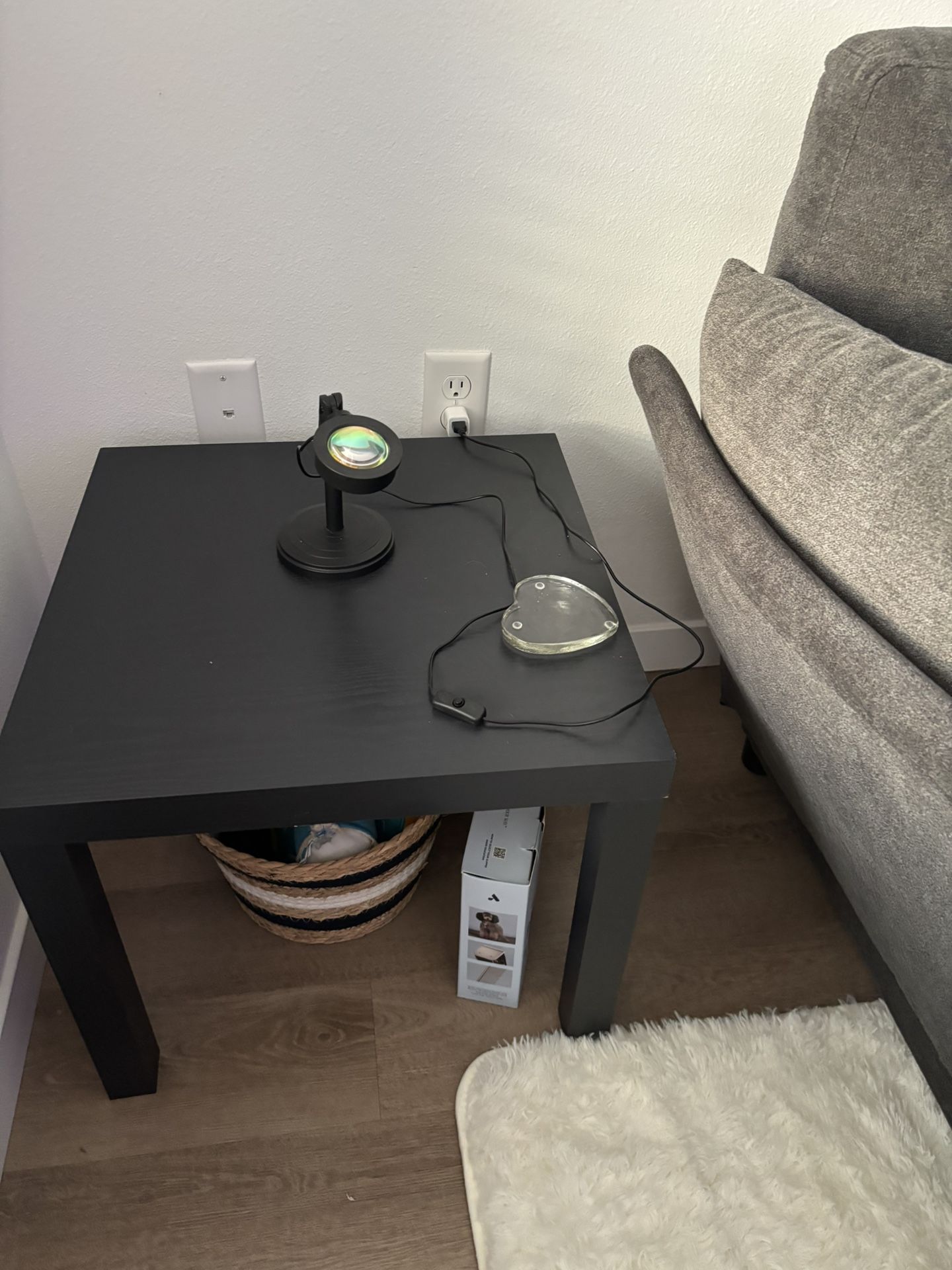 For Sale: Set of 2 Black Wooden End Tables – Like New!