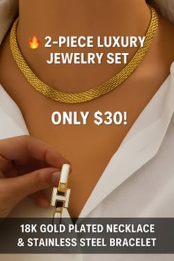 💥 Get this stunning luxury set (necklace + bracelet) for just $30 – only 1 left