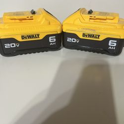 Dewalt 20V 6AH BATTERY $65 each or $120 for 2