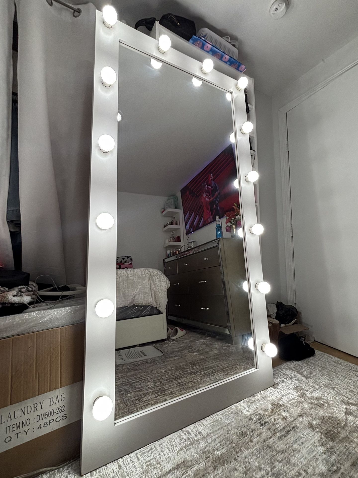 tall led light up mirror