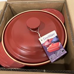 Brand New In Box Hot Red Stew Pot, Perfect For Your Christmas, Winter Holiday, Thermal Shock Resistant, With Lid