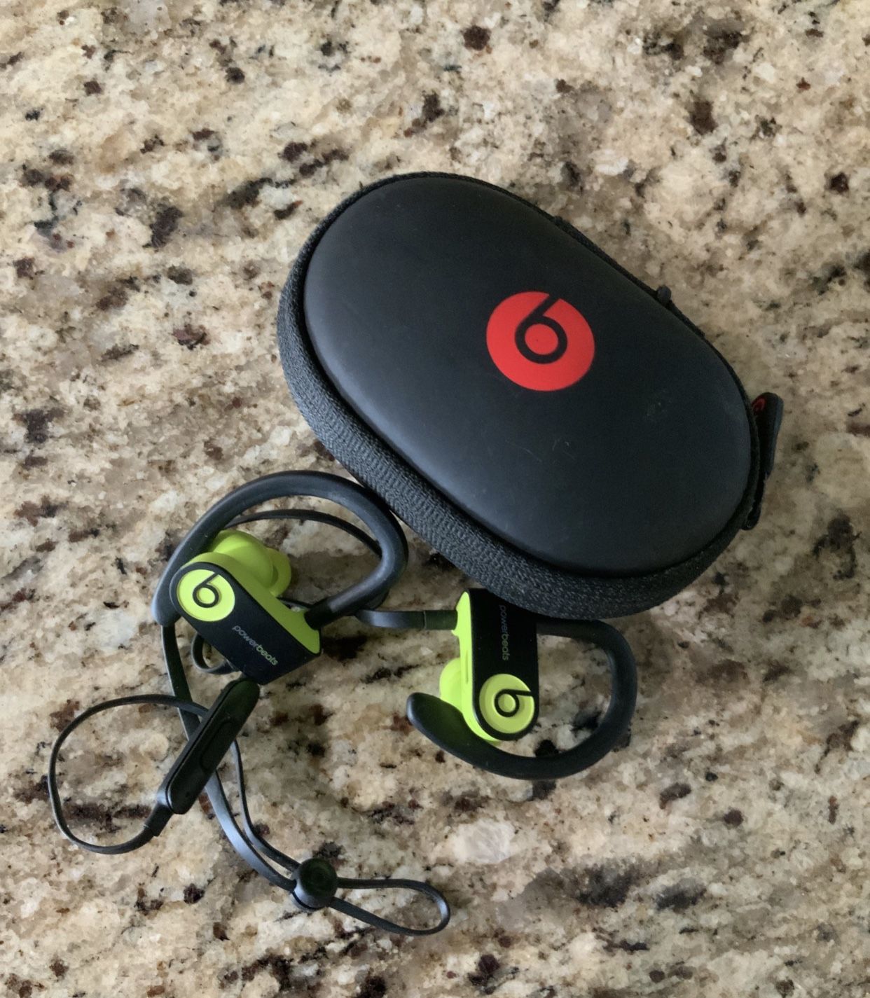 Power Beats Green Earbuds