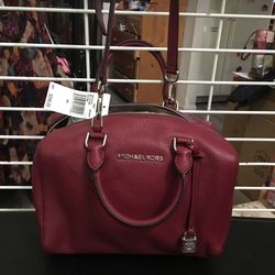 Michael Kors, Purse Satchel, Mulberry Color, Leather, Measurements: 6”x12”x9
