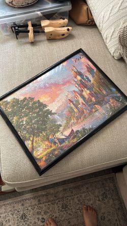 Disney beauty and the beast puzzle in frame