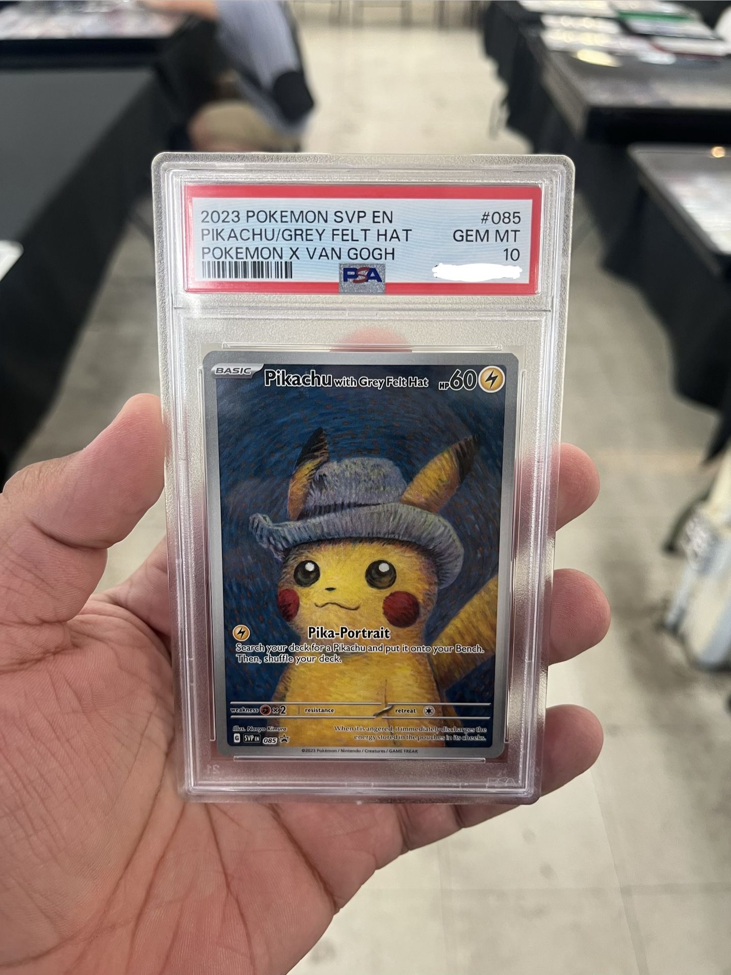 PIKACHU GREY FELT HAT Psa 10