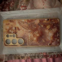 Gold Butterfly Samsung Galaxy S25 Ultra Case