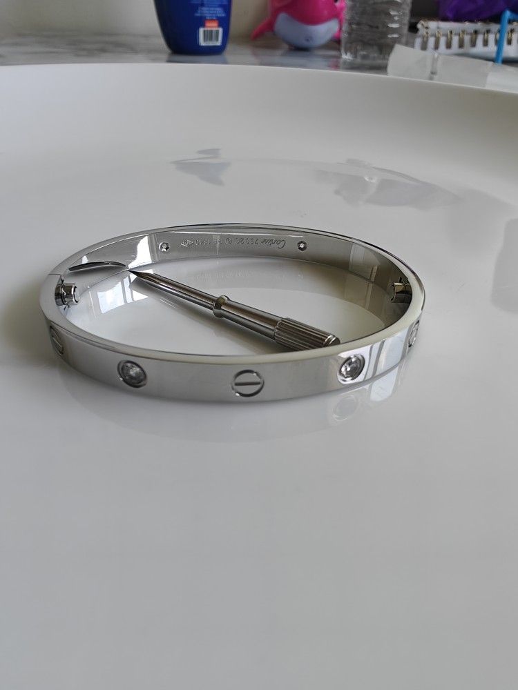 Love Unisex Bracelet with Zirconia Stone Available Size 15cm Until 22cm