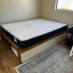 Queen Sized Bed Frame And Mattress With Storage 
