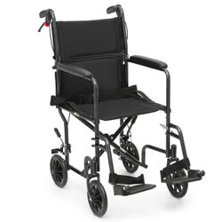 Lightweight Transport Wheel C - FDA Approved, with Handbrakes, Black