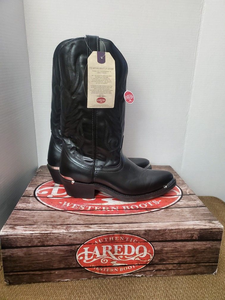 Men's Size 10D Laredo Black Trucker Cowboy Boots