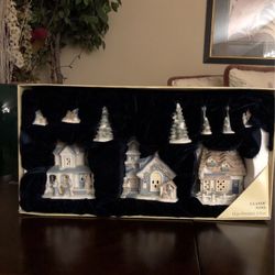 10 Piece Porcelain Christmas Village REDUCED FOR THE HOLIDAYS