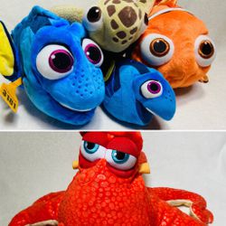 Disney Finding Nemo Plushes Squirt Turtle Dory Nemo Hank