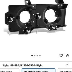 New in box DNA MOTORING Headlight Bracket HeadLamp Mounting Bracket Panel Compatible with 88-89 Chevy GMC C/K 1500 K2500 K3500 w/ Quad Sealed Beam hea