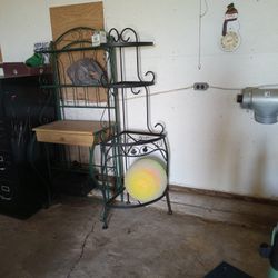 Corner Metal Plat Stand With 4 Glass Shelves 