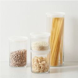 Multiple Sizes! - Glass Stackable Storage Canister Jars with Lid 