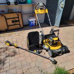 DeWalt New Lawnmower With Used Weed Eater No Batteries