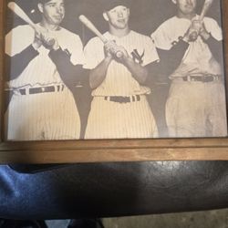 Photograph Of Joe Dimaggio, Mickey Mantle, And Ted Williams
