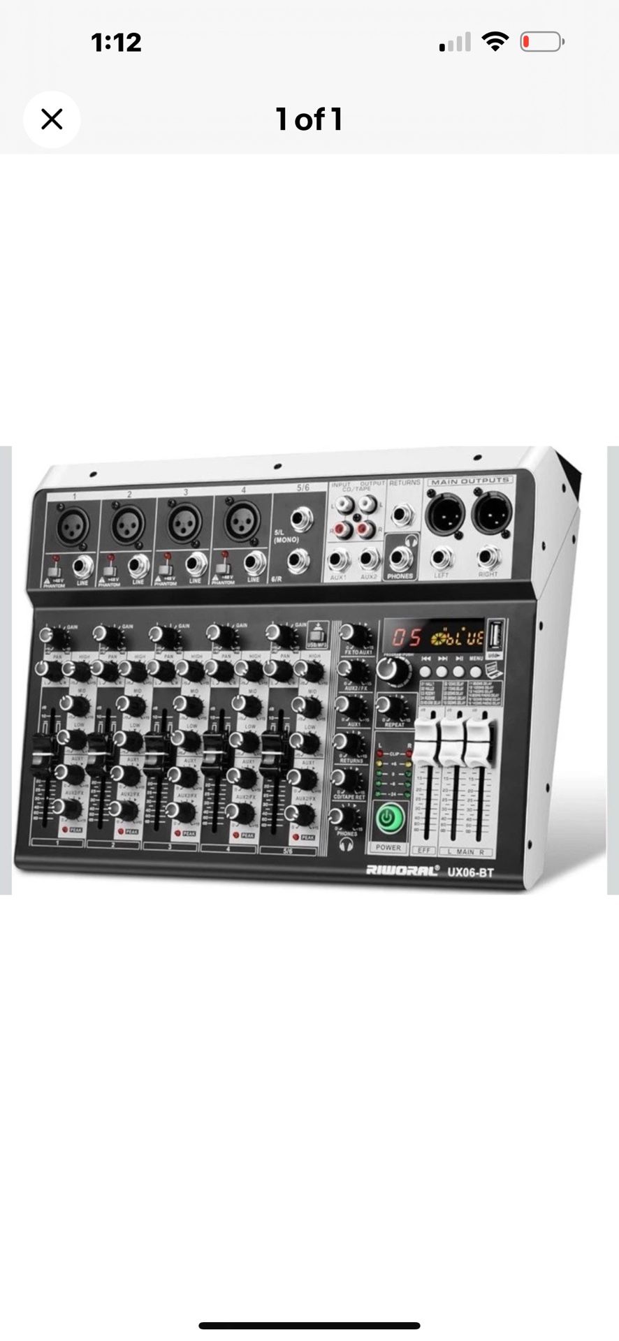 6 Channel Audio Interface Sound Board Mixing Console