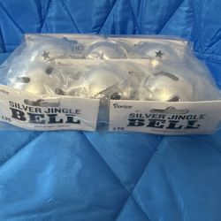 Silver Jingle Bells 2.75 IN (6.98 cm) 6 Pieces Christmas Arts & Crafts