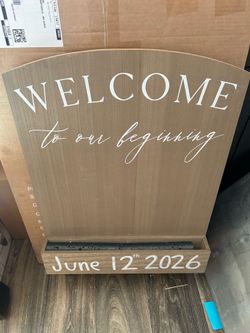 Welcome to our beginning wedding sign