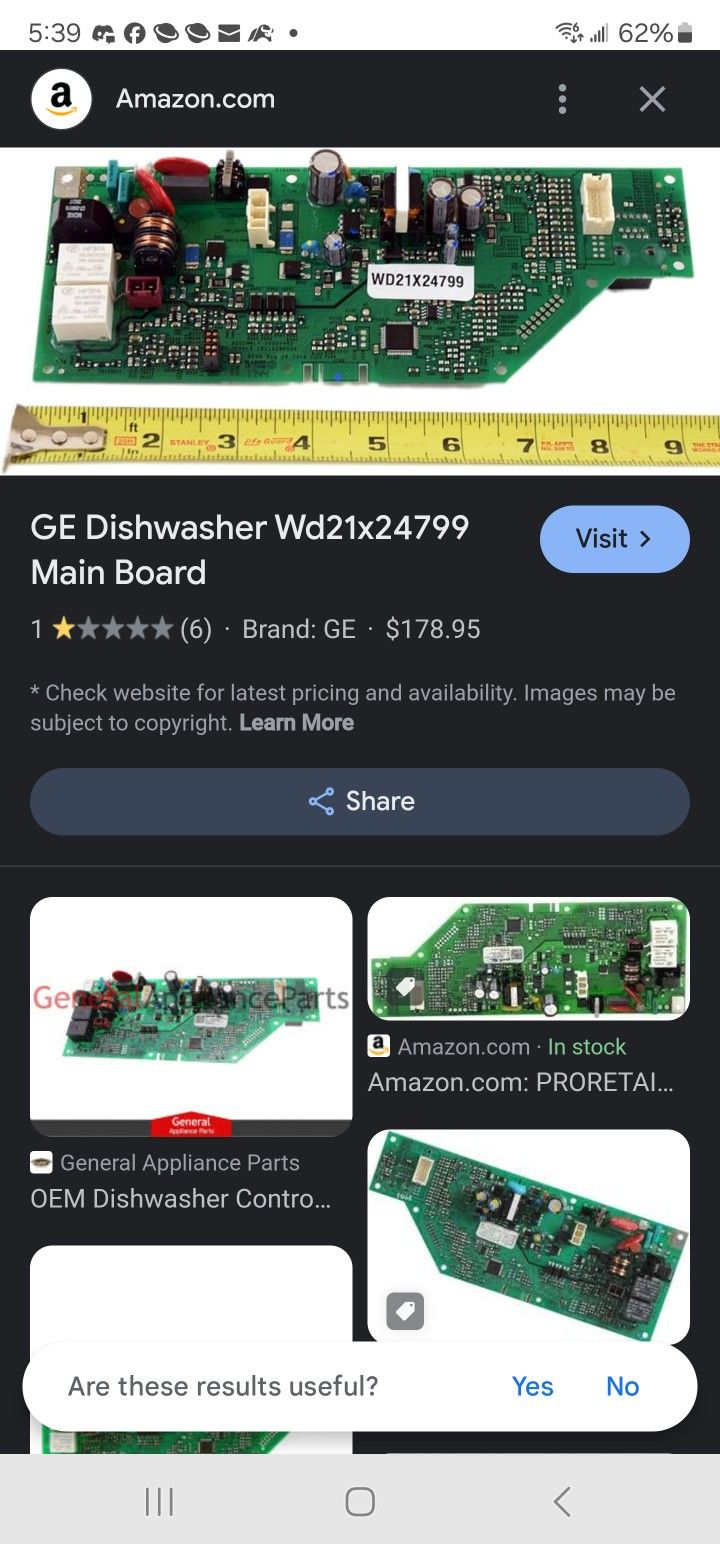 GE Control Board For Dishwasher 