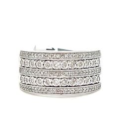 925 Sterling Silver Diamond Wide Band Ring 5.90g .25CTW Size 7 201971/2