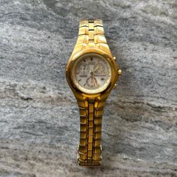 Citizens Men’s Eco-Drive Chronograph Gold Stainless Steel Watch. Keeps Excellent Time And You Will Never Need Batteries!