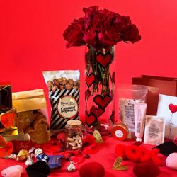 12in “Computer LOVE” Vase with Valentine’s Day Goodies!
